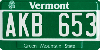 VT license plate AKB653