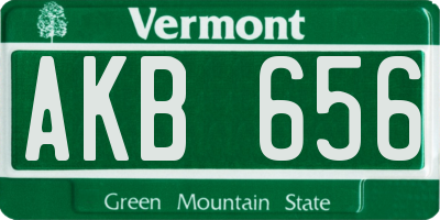 VT license plate AKB656