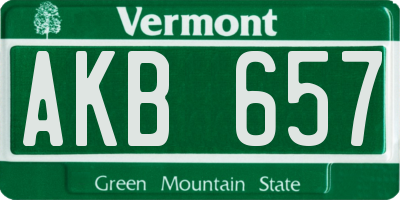 VT license plate AKB657