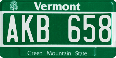 VT license plate AKB658