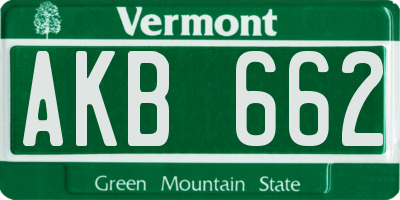 VT license plate AKB662