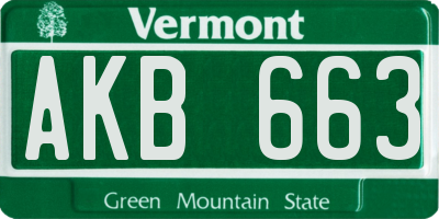 VT license plate AKB663