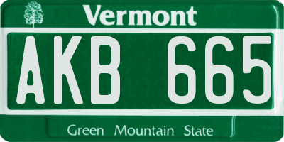 VT license plate AKB665