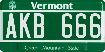 VT license plate AKB666