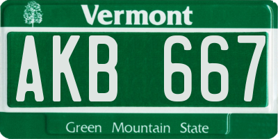 VT license plate AKB667