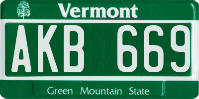 VT license plate AKB669