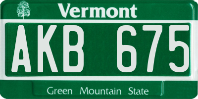 VT license plate AKB675