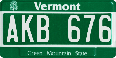 VT license plate AKB676