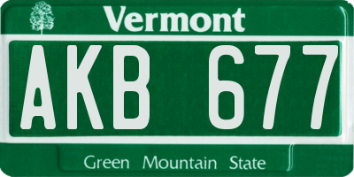 VT license plate AKB677