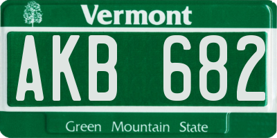 VT license plate AKB682