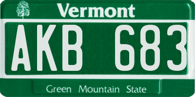 VT license plate AKB683