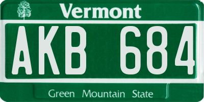 VT license plate AKB684