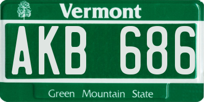 VT license plate AKB686