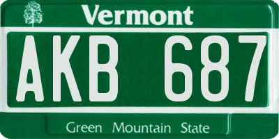 VT license plate AKB687