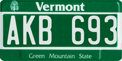 VT license plate AKB693