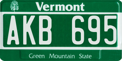 VT license plate AKB695