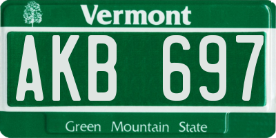 VT license plate AKB697