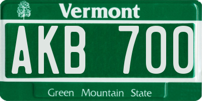 VT license plate AKB700
