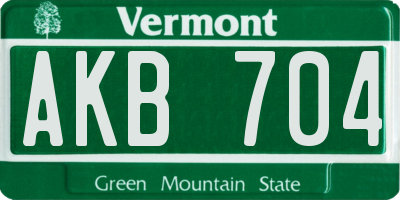 VT license plate AKB704