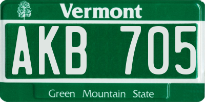 VT license plate AKB705