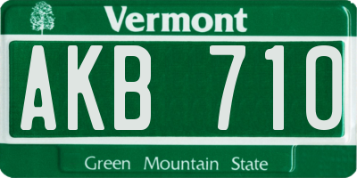 VT license plate AKB710
