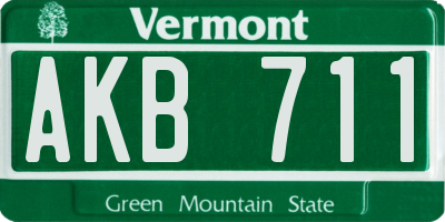 VT license plate AKB711