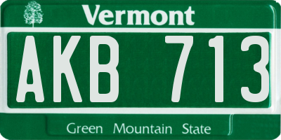 VT license plate AKB713