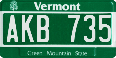 VT license plate AKB735