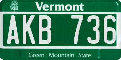 VT license plate AKB736