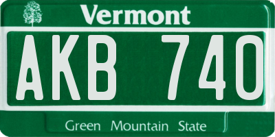 VT license plate AKB740