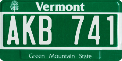 VT license plate AKB741
