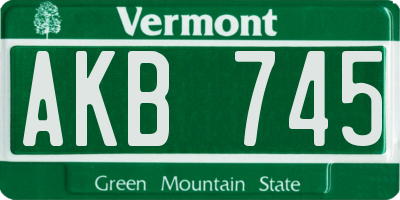 VT license plate AKB745