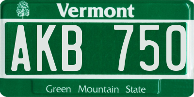 VT license plate AKB750