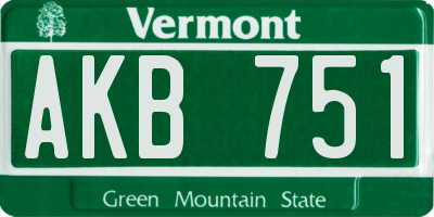 VT license plate AKB751