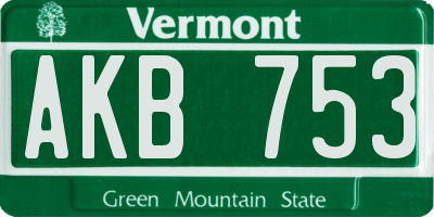 VT license plate AKB753