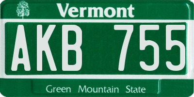 VT license plate AKB755