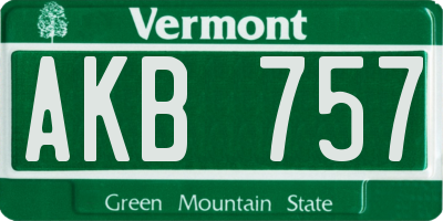 VT license plate AKB757