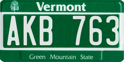 VT license plate AKB763