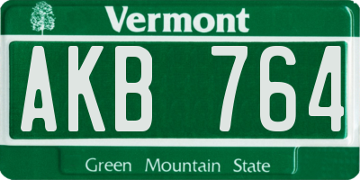 VT license plate AKB764