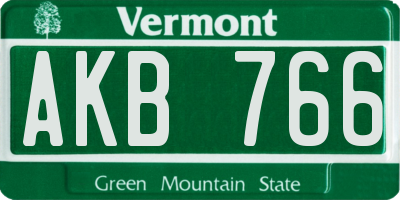 VT license plate AKB766