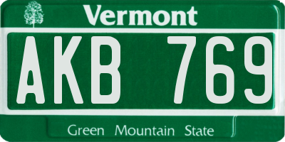 VT license plate AKB769