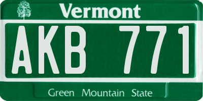 VT license plate AKB771