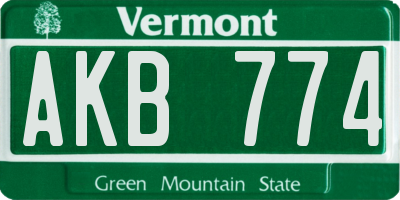 VT license plate AKB774