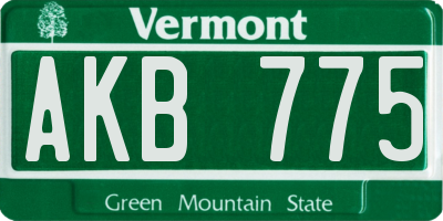 VT license plate AKB775