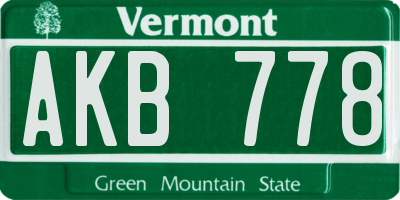 VT license plate AKB778