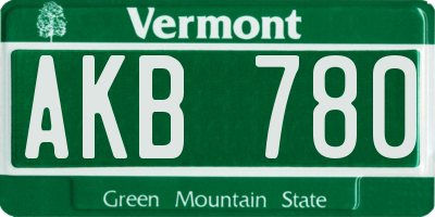 VT license plate AKB780