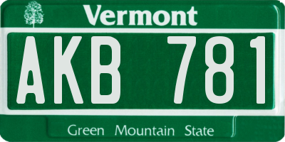 VT license plate AKB781