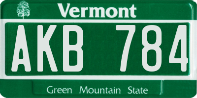 VT license plate AKB784
