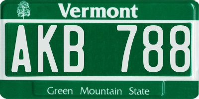 VT license plate AKB788