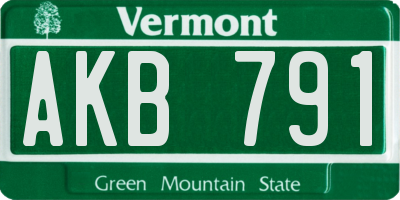 VT license plate AKB791